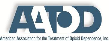 Logo of the American Association for the Treatment of Opioid Dependence, Inc. (AATOD), with bold blue letters and the full name written underneath.
